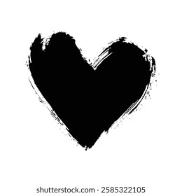 Dripping Black Heart Grunge Texture for Dark and Artistic Vector Designs