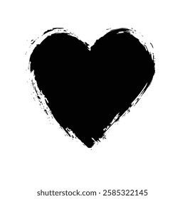 Dripping Black Heart Grunge Texture for Dark and Artistic Vector Designs