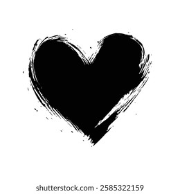 Dripping Black Heart Grunge Texture for Dark and Artistic Vector Designs