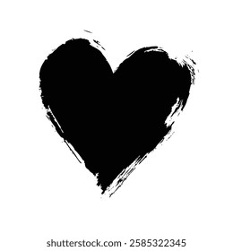 Dripping Black Heart Grunge Texture for Dark and Artistic Vector Designs