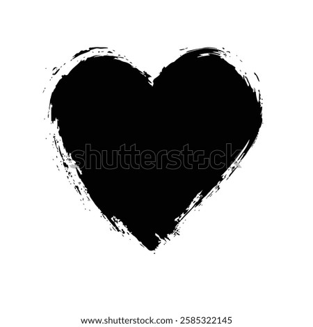 Dripping Black Heart Grunge Texture for Dark and Artistic Vector Designs