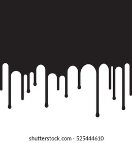 Dripping black paint background. Painting concept. Vector