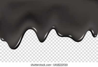 Dripping black paint, ink or oil. Drip fuel. Vector background.