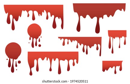 Dripping Blood Collection Red Stain Vector Stock Vector (Royalty Free ...