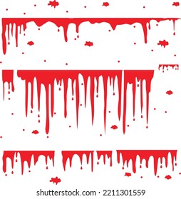 Tropfblut einzeln auf Weiß.Vektorgrafik für Ihr Design.Blutsplash einzeln auf Weiß, Vektorgrafik
