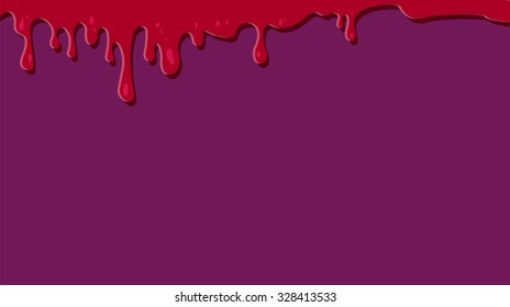 dripping blood isolated vector cartoon paint line drips red drop