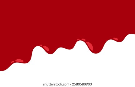 dripping blood on white background. blood donation background. melting tomato sauce. flowing ketchup. liquid red paint stream.