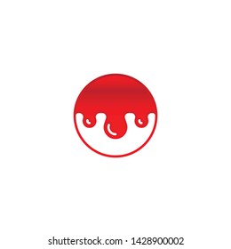 Dripping blood or paint. Vector logo icon template