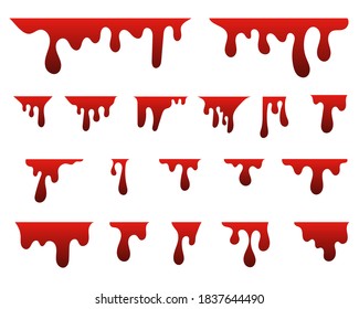 Dripping Blood Symbols Set Red Liquid Stock Vector (Royalty Free ...