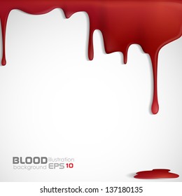 Dripping Blood. Vector Illustration. Eps 10.