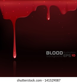 Dripping blood. Vector illustration. Eps 10.