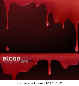 Dripping blood. Vector illustration. Eps 10.