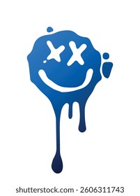 Dripping Blue Smiley Face with X Eyes
An abstract digital painting of a melting blue smiley face with X eyes, giving a surreal and expressive look.