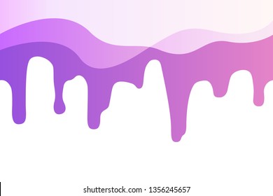Dripping border. Illustration of violet paint flow down