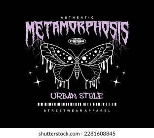 Dripping Butterfly Illustration t shirt design, vector graphic, typographic poster or tshirts street wear and urban style