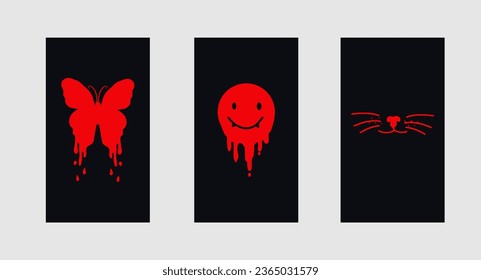 Dripping Butterfly And Smiley Face Phone Wallpaper