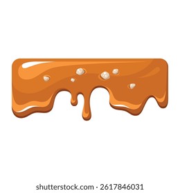 Dripping caramel texture on a white background, ideal for dessert and confectionery designs