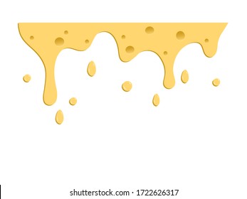 A dripping cheese on a white background. This creativity will bring success in your business project. Vector illustration.