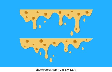 A dripping cheese on a white background. Vector illustration