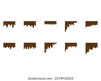 Dripping Chocolate Design Element Set