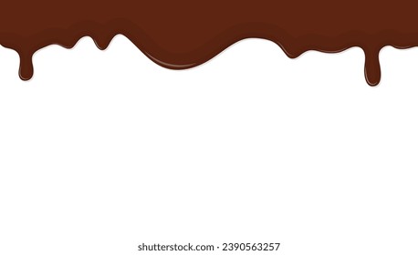 Dripping chocolate flat vector background