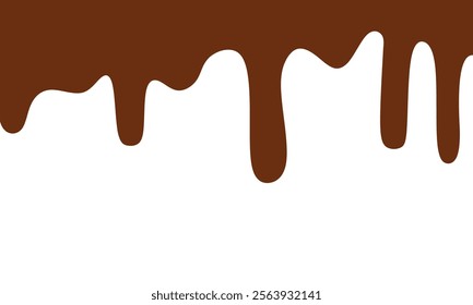 dripping chocolate. melting chocolate. Flowing liquid isolated on a white background
