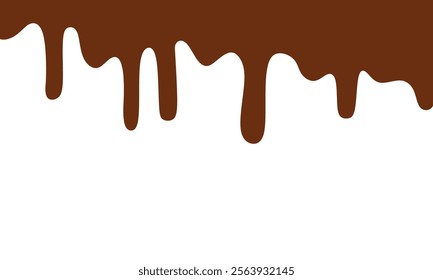 dripping chocolate. melting chocolate. Flowing liquid isolated on a white background
