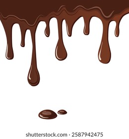 Dripping chocolate with a rich, glossy texture. Perfect for flyers, packaging, branding, and other creative projects to add a sweet and appetizing touch.