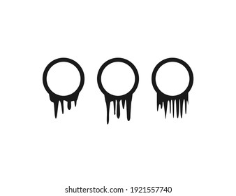 Dripping circle, drops, paint, abstract. Vector illustration.