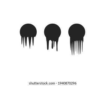 Círculo de goteo, gotas, pintura, abstracto. Ilustración vectorial.