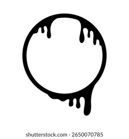 Dripping Circle Frame Vector Illustration