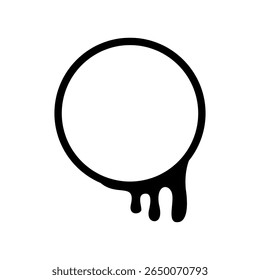 Dripping Circle Frame Vector Illustration