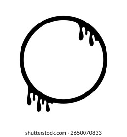 Dripping Circle Frame Vector Illustration