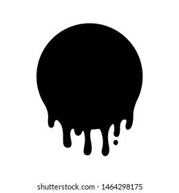 Dripping circle paint, logo isolated on white background