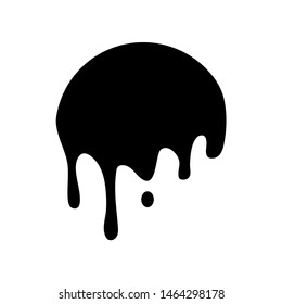 Dripping circle paint, logo isolated on white background