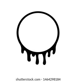 Dripping circle paint, logo isolated on white background