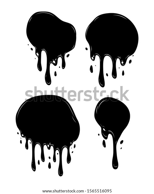 Dripping Circle Paint Round Liquid Blob Stock Vector (Royalty Free ...