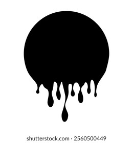 Dripping circle paint, vector illustrations