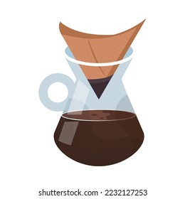 dripping coffee maker watercolor design icon