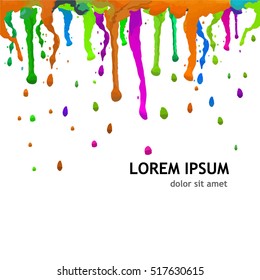Dripping colorful paint. Vector
