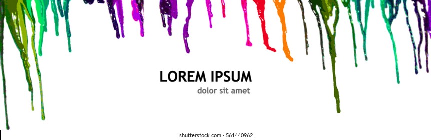 Dripping colorful paint. Vector.