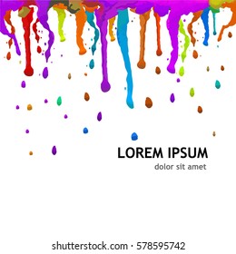 Dripping colorful paint. Vector