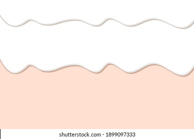 dripping cream, ice cream, yogurt or milk vector banner or poster template. White creamy drips. cute cartoon design. Beautiful pink background with flowing liquid cream, ice cream, glaze, chocolate