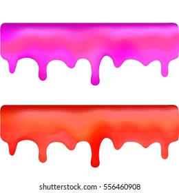 Dripping delicious pink and red donut vector glaze. Sweet dessert background illustration

