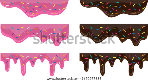 Dripping Doughnut Glaze Collection Isolated Images Stock Vector Royalty Free 1670277886 7696