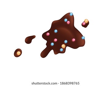 Composición de acristalamiento de anacardos con manchas de vidrio de chocolate oscuro ilustraciones vectoriales