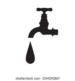 A dripping faucet. Vector illustration