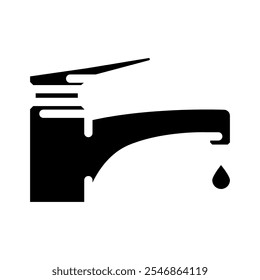 dripping faucet water saving glyph icon vector. dripping faucet water saving sign. isolated symbol illustration