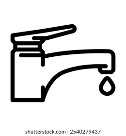 dripping faucet water saving line icon vector. dripping faucet water saving sign. isolated contour symbol black illustration