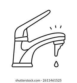 dripping faucet water saving line icon vector. dripping faucet water saving sign. isolated contour symbol black illustration